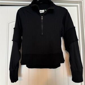 Daily Practice Black Half-Zip Cowl Neck Sweater